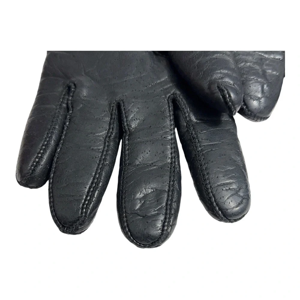 Fownes Vintage Textured Leather Fleece Lined Gloves Womens L